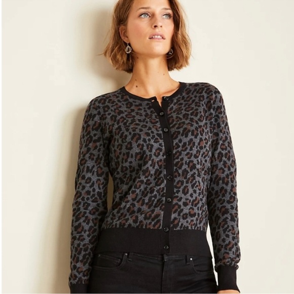 Ann Taylor Cheetah Cardigan 